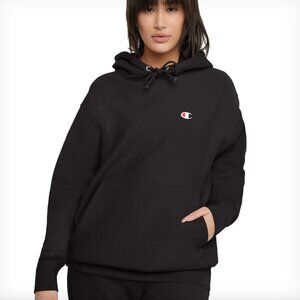 Black oversized Champion hoodie
